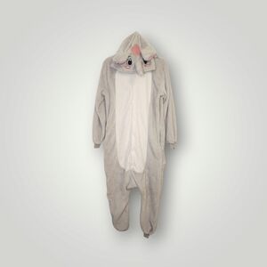 Gray Elephant Onesie with Pink Accents pajama Halloween costume size M